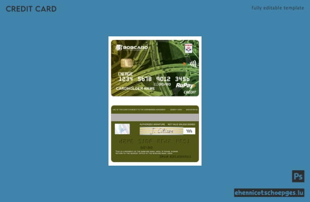 Indien HPCL Energie RuPay Kreditkarte Bobcard Beispielvorschau